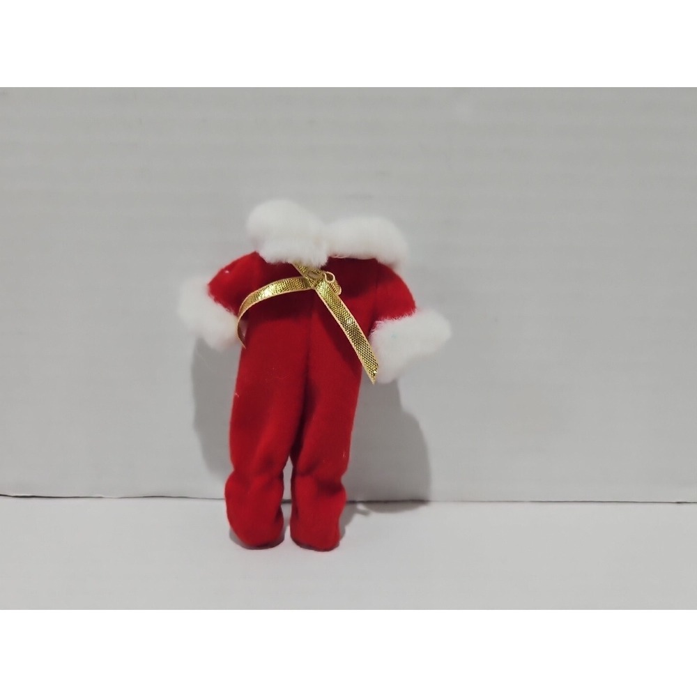 Mattel Barbie Kelly Holiday Red Santa Outfit One Piece Velvet Jumper 4" Doll Vtg